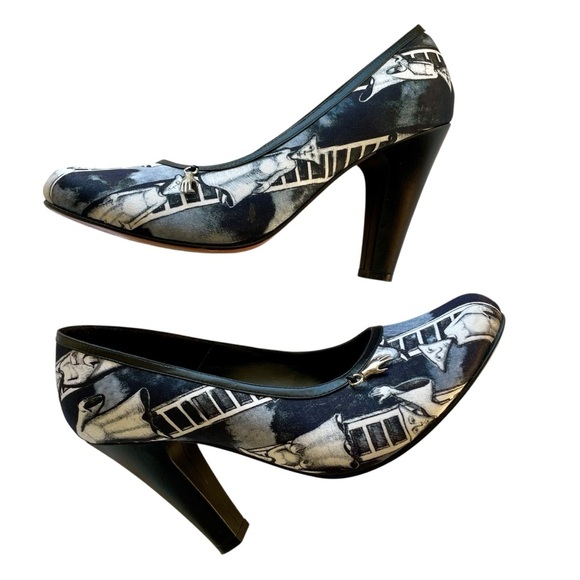 Sergio Bustamante Whimsical Artsy Boho Classic Pumps Size 7 - Picture 1 of 16